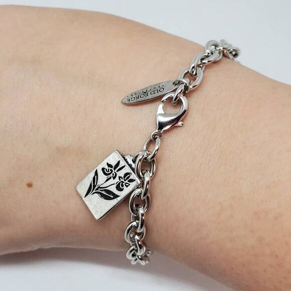 Pewter Old Forge Charm Bracelet 8" - Picture 1 of 2